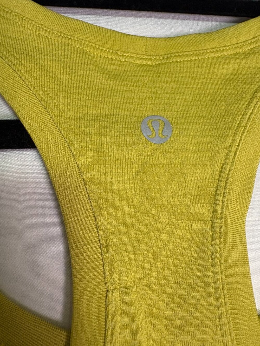 lululemon Chartreuse Yellow Racerback Athletic Tank Top Lightweight